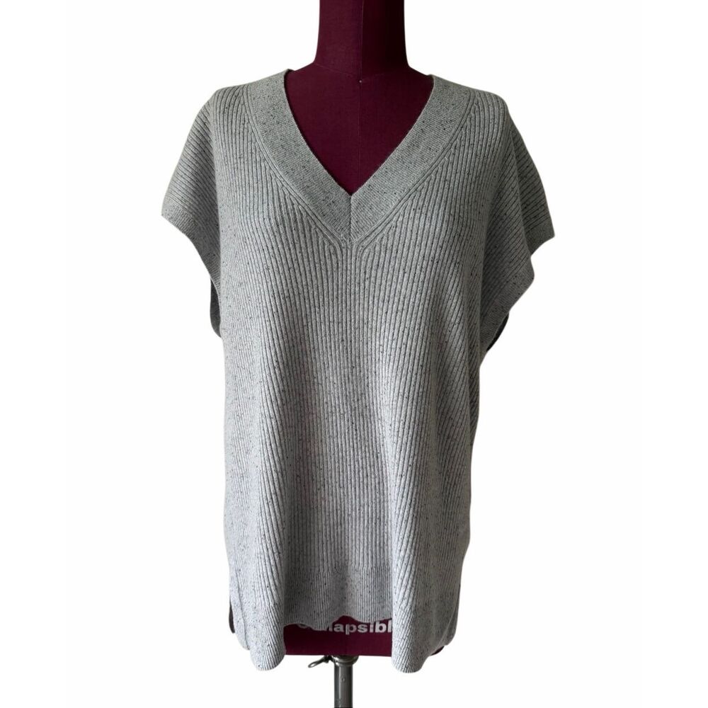 Autograph Cashmere Vest Top Ribbed Knitted Gray Large - Picture 2 of 8